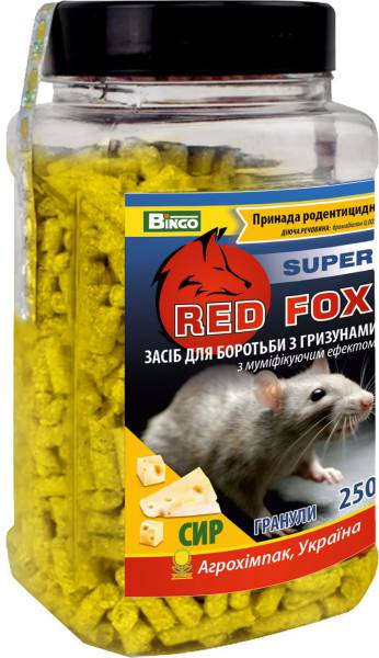 Гранульована принада від мишей "Red Fox супер" з ароматом сиру 250г
