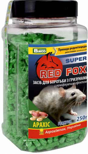 Гранульована принада від мишей "Red Fox супер" з ароматом арахісу 250 г